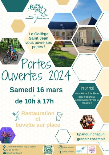 Affiche Portes Ouvertes Collège Saint-Jean Verdun