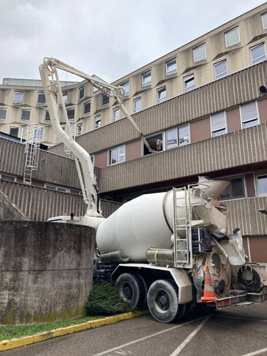 Livraison de béton à Verdun